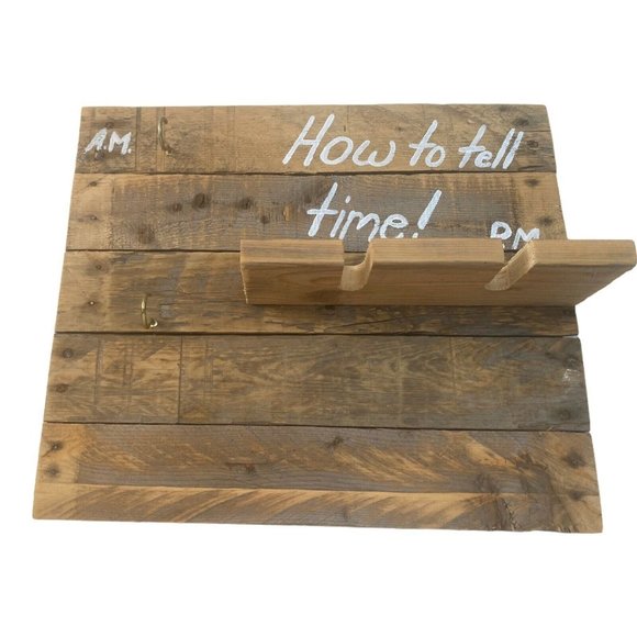 Rustic Wall Plaque "How To Tell Time" Wine Coffee - Picture 7 of 10